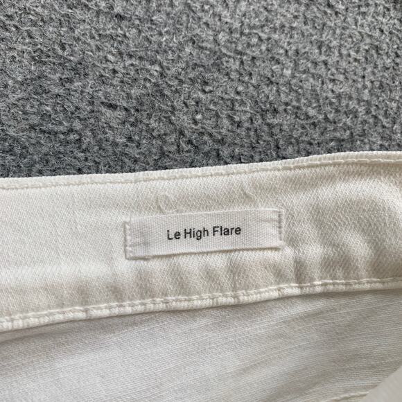 Frame Jeans Womens 29 White Denim Le High Flare Mid Rise 5 Pocket Stretch *READ - Picture 7 of 11